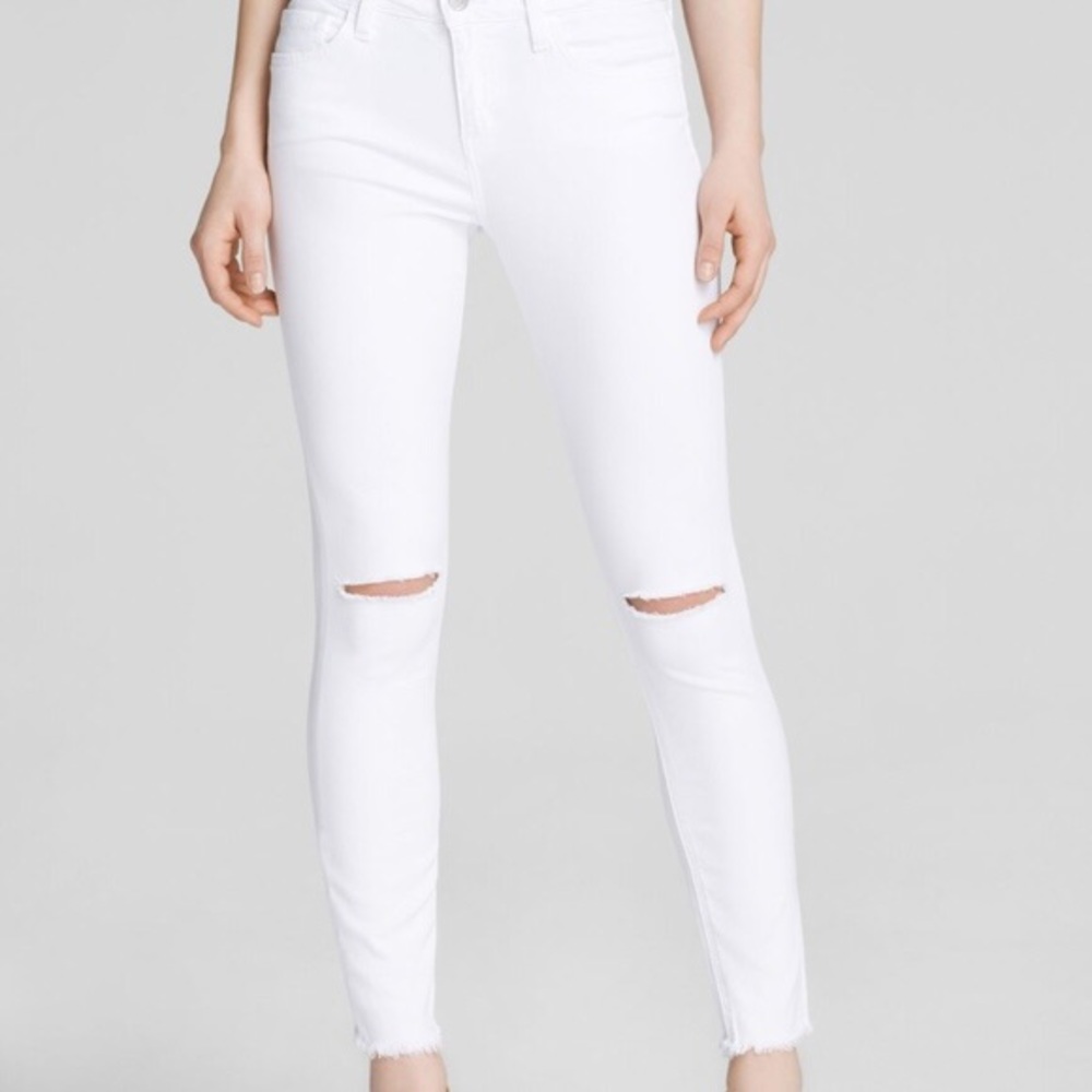 Joe’s Jeans Skinny White Distressed Jeans Size 30